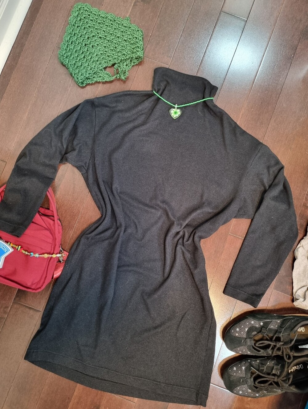 Uniqlo | Black Mock Turtleneck Sweater Dress